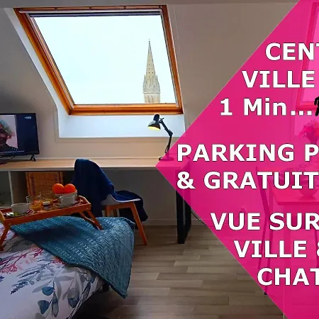 Lejlighed Equipe En Hyper-centre Avec Parking Prive Et Gratuit - Vue Sur La Et Chateau De Caen