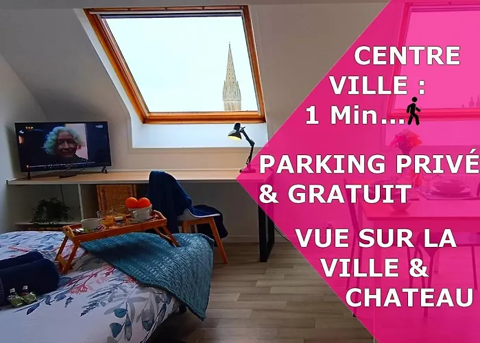 Lejlighed Equipe En Hyper-centre Avec Parking Prive Et Gratuit - Vue Sur La Et Chateau De Caen